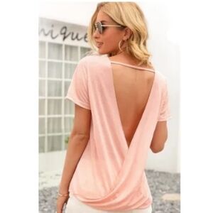 Backless Short Sleeved Top